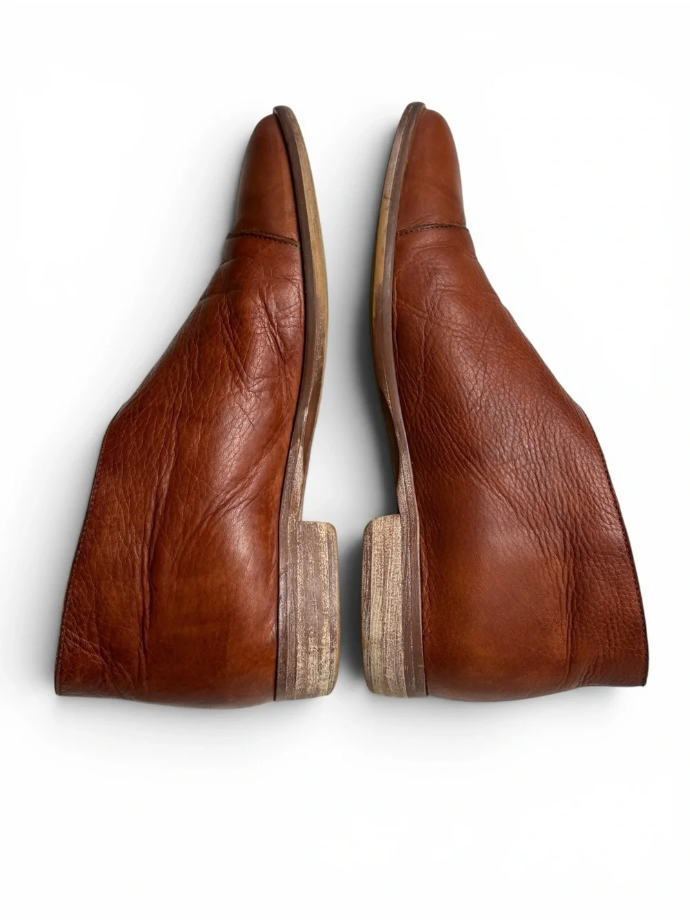 Free People Brown Leather D'Orsay Flats